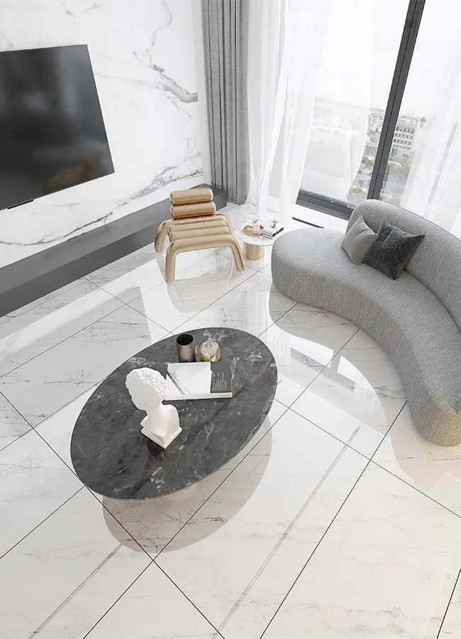 Carrara Silver Marble Floor Tiles